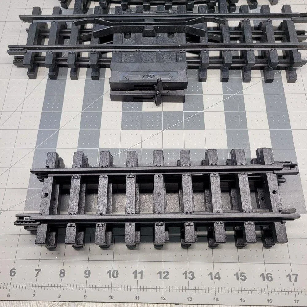 New Bright Train Track G Scale Black Curved Straight Stop Go Switch Pieces 16 pc